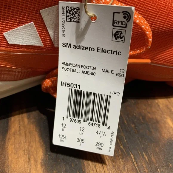 NWT Adidas SM Adizero Electric‎Men's Size 12.5 Football Cleats IH5031 Orange